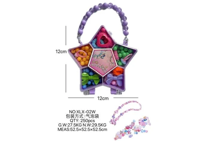 DIY pretend play girl toy beaded jewelry five-pointed star
