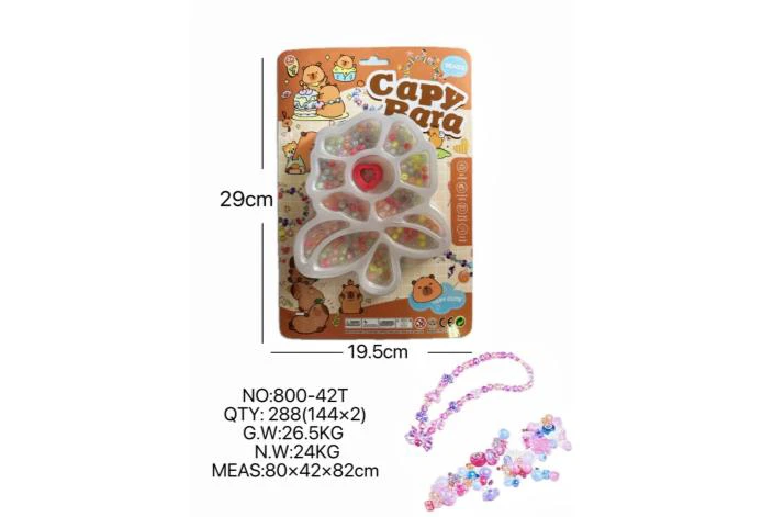 DIY pretend play girl toy beaded Capybara flower