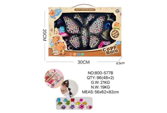 DIY Playing House Girl Toys Beaded Cartoon Capybara Butterfly