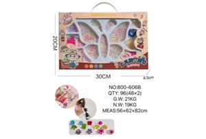 DIY pretend play girl toy beaded pull cloth butterfly