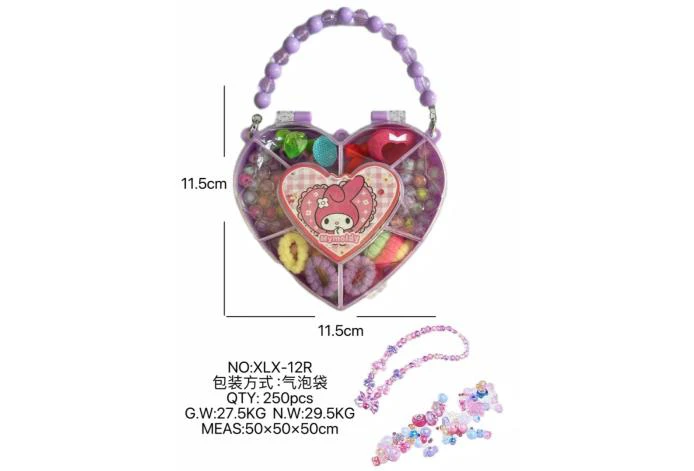 DIY play house girl toy beaded Kuromi heart