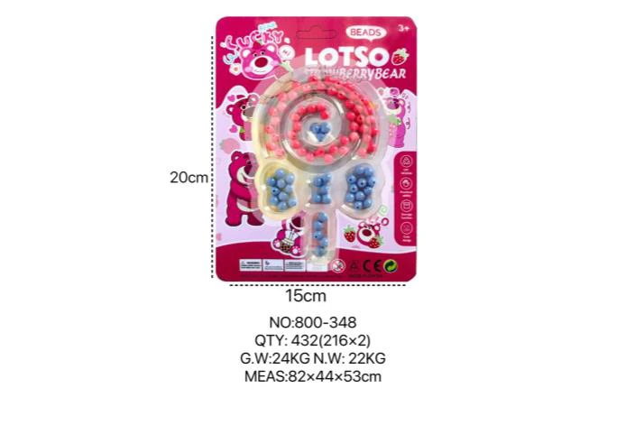 Strawberry Bear DIY Beads Heart Lollipop