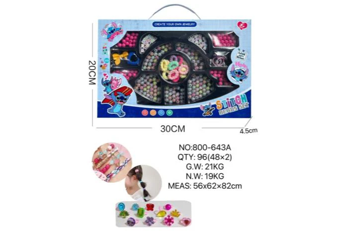 DIY pretend play girl toy beads Stitch cat