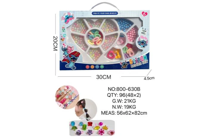 DIY pretend play girl toy beads Stitch heart