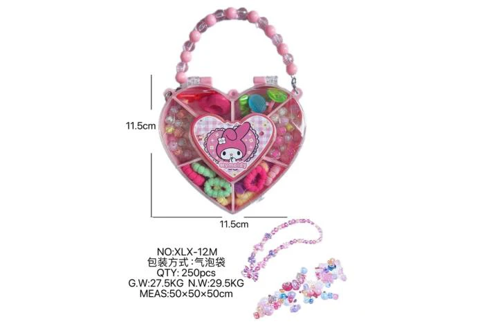 DIY play house girl toy beaded Kuromi heart