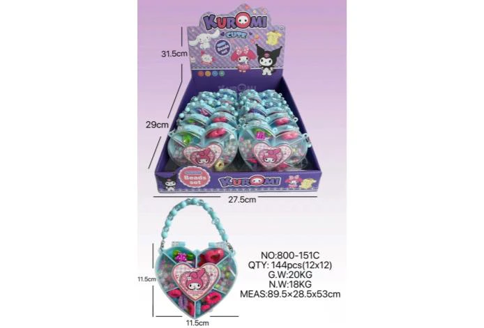 DIY Play House Girl Toy Beads Kuromi Heart (12PCS Single Price)