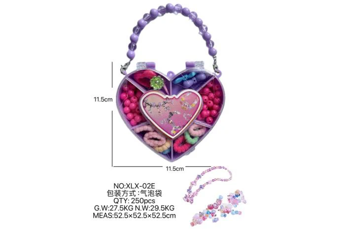 DIY playhouse girl toy beaded jewelry heart