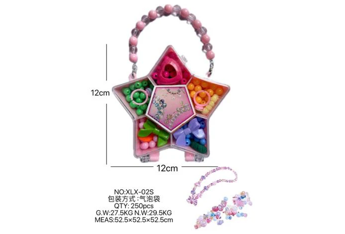 DIY pretend play girl toy beaded jewelry five-pointed star