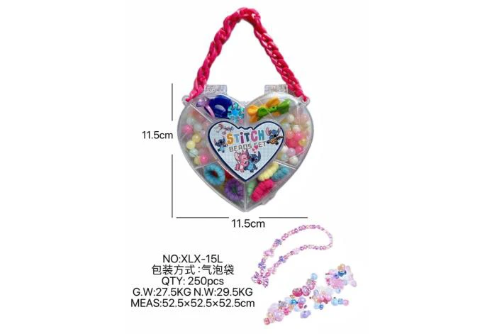 DIY playing house girl toy beads Stitch heart