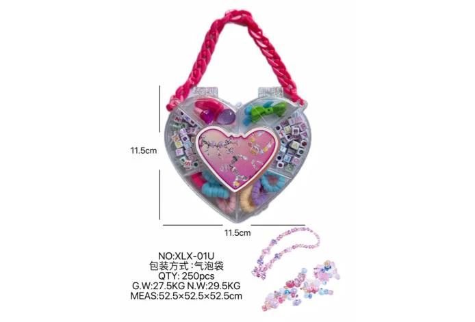 DIY playhouse girl toy beaded jewelry heart