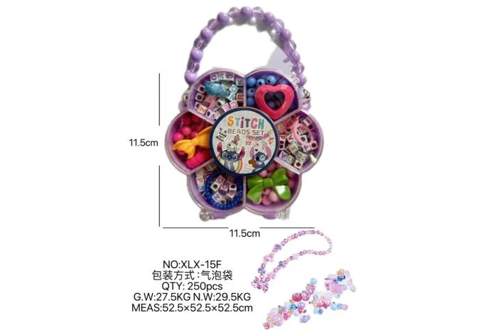 DIY pretend play girl toy beaded Stitch plum blossom
