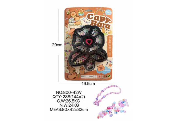 DIY pretend play girl toy beaded Capybara flower