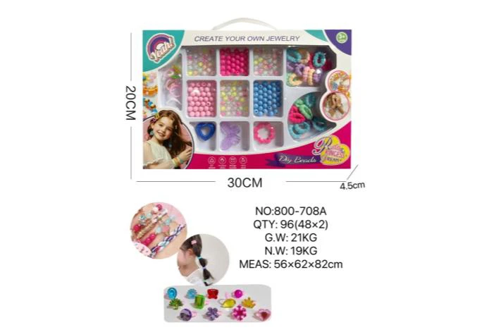 DIY playhouse girl toy beads little girl plaid