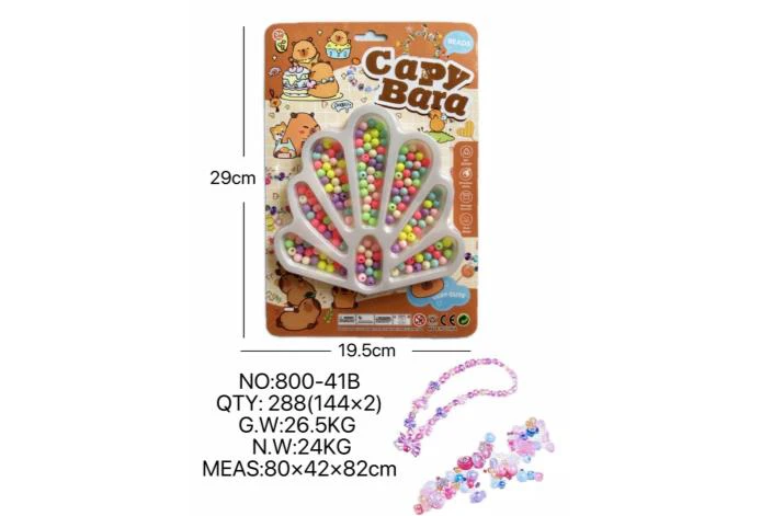 DIY pretend play girl toys beaded capybara peacock tail