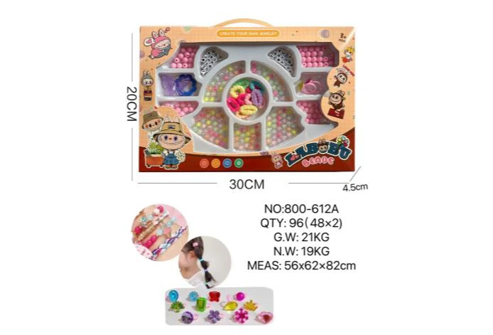 DIY pretend play girl toy beaded pull cloth cat