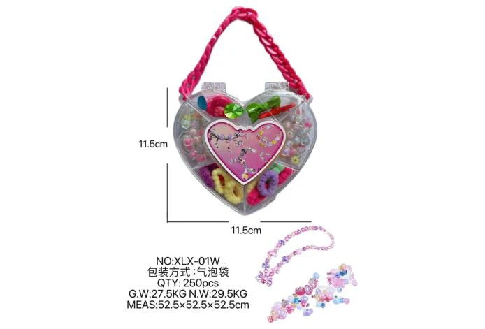 DIY playhouse girl toy beaded jewelry heart
