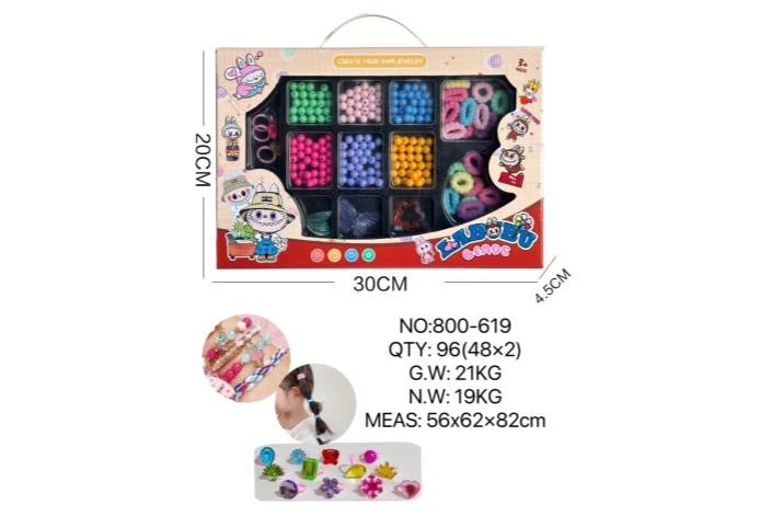 DIY Playing House Girl Toys Beaded Cartoon Hand Square