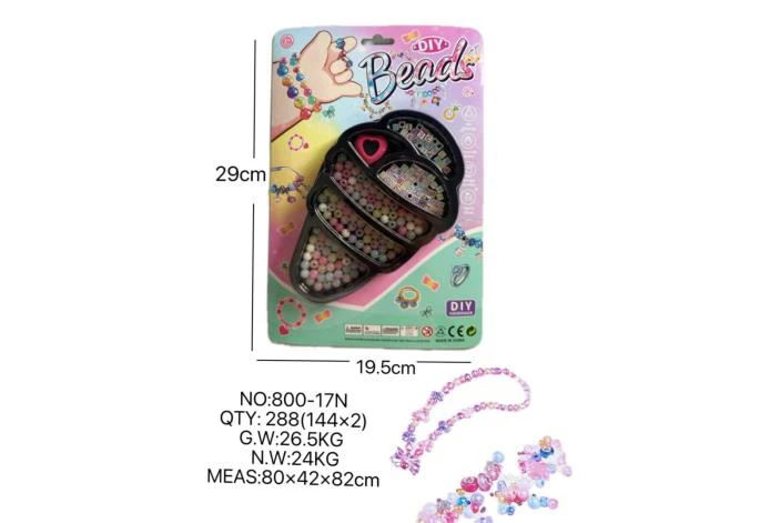 DIY pretend play girl toy beaded cartoon hand big ice cream