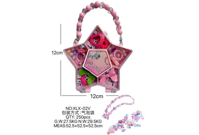 DIY pretend play girl toy beaded jewelry five-pointed star