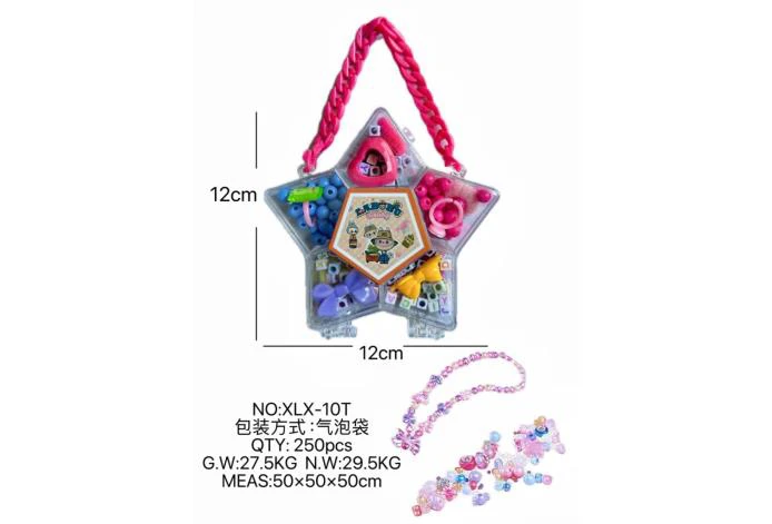 DIY pretend play girl toy bead Labubu pentagram