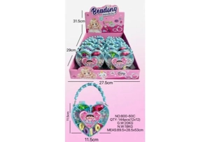 DIY pretend play girl toy beaded cartoon heart (price per piece for 12PCS)