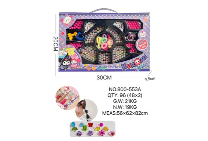 DIY pretend play girl toy beaded Kuromi cat