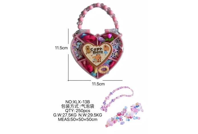 DIY play house girl toy beaded capybara heart