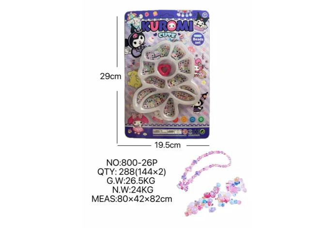 DIY playhouse girl toy beaded Kuromi flower