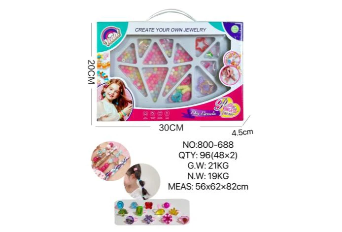 DIY Playing House Girl Toys Beaded Cartoon Hand Square