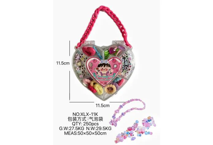 DIY pretend play girl toy bead girl heart