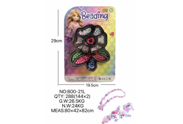 DIY Pretend Play Girl Toy Beads Little Girl Flower