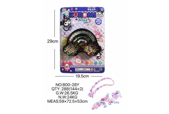 DIY pretend play girl toy beaded Kuromi cloud