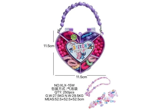 DIY playing house girl toy beads Stitch heart