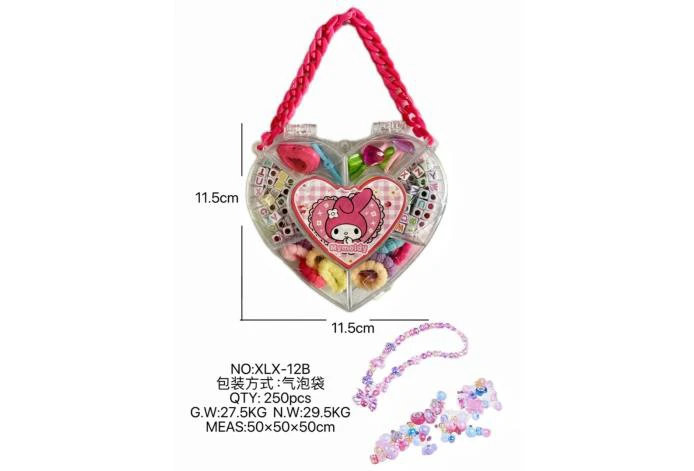 DIY pretend play girl toy bead Kuromi heart