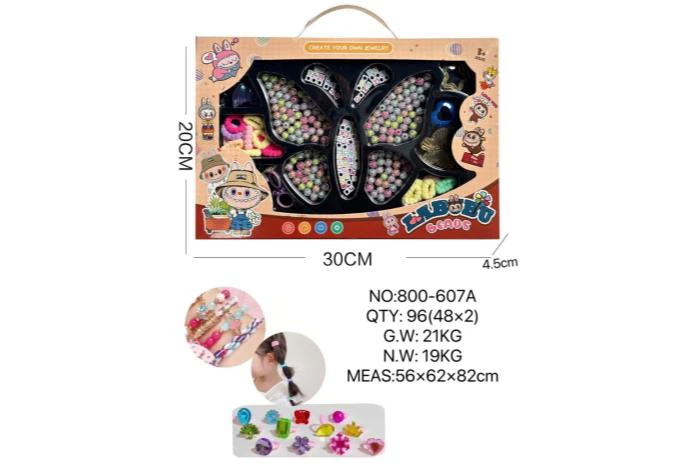 DIY pretend play girl toy beaded pull cloth butterfly