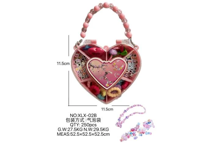 DIY playhouse girl toy beaded jewelry heart