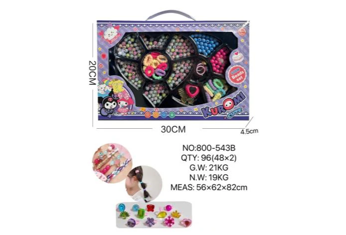 DIY pretend play girl toy beaded Kuromi heart