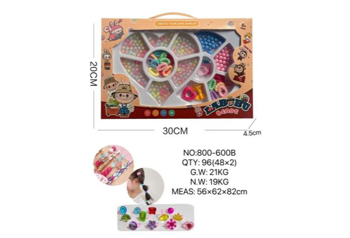 DIY pretend play girl toy beaded pull cloth heart