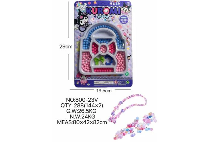 DIY playhouse girl toy beaded Kuromi bag