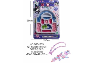 DIY playhouse girl toy beaded Kuromi bag