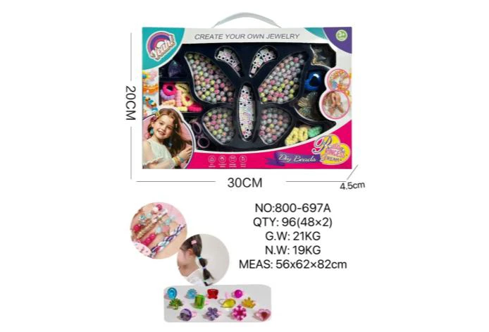 DIY pretend play girl toy beads little girl butterfly