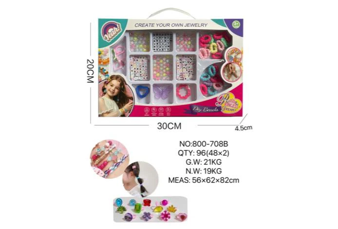 DIY playhouse girl toy beads little girl plaid