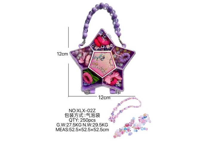 DIY pretend play girl toy beaded jewelry five-pointed star