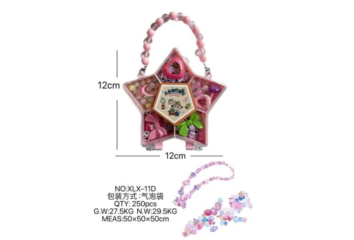 DIY pretend play girl toy bead Labubu pentagram