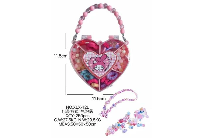 DIY play house girl toy beaded Kuromi heart