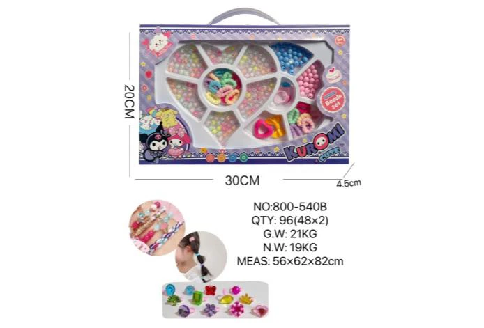 DIY pretend play girl toy beaded Kuromi heart