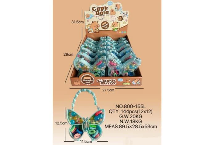 DIY pretend play girl toy beaded cartoon capybara butterfly (12PCS single piece price)