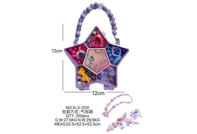 DIY pretend play girl toy beaded jewelry five-pointed star