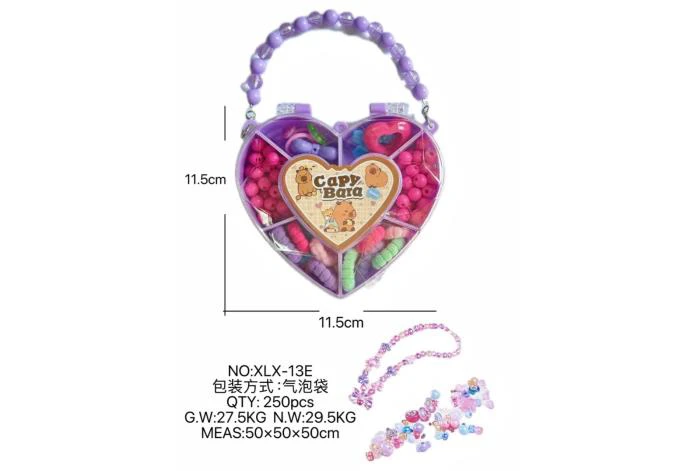 DIY play house girl toy beaded capybara heart