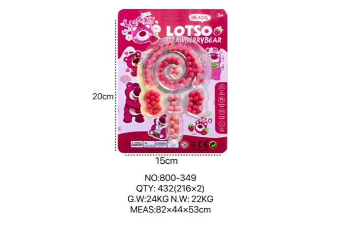 Strawberry Bear DIY Beads Heart Lollipop